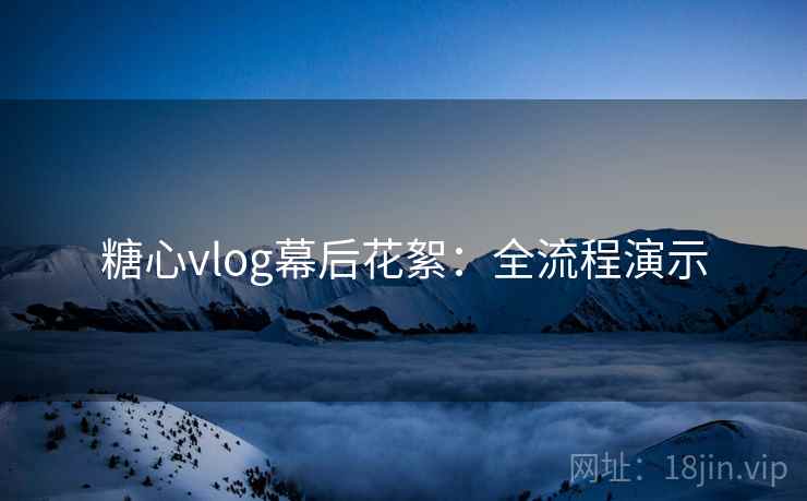 糖心vlog幕后花絮:全流程演示